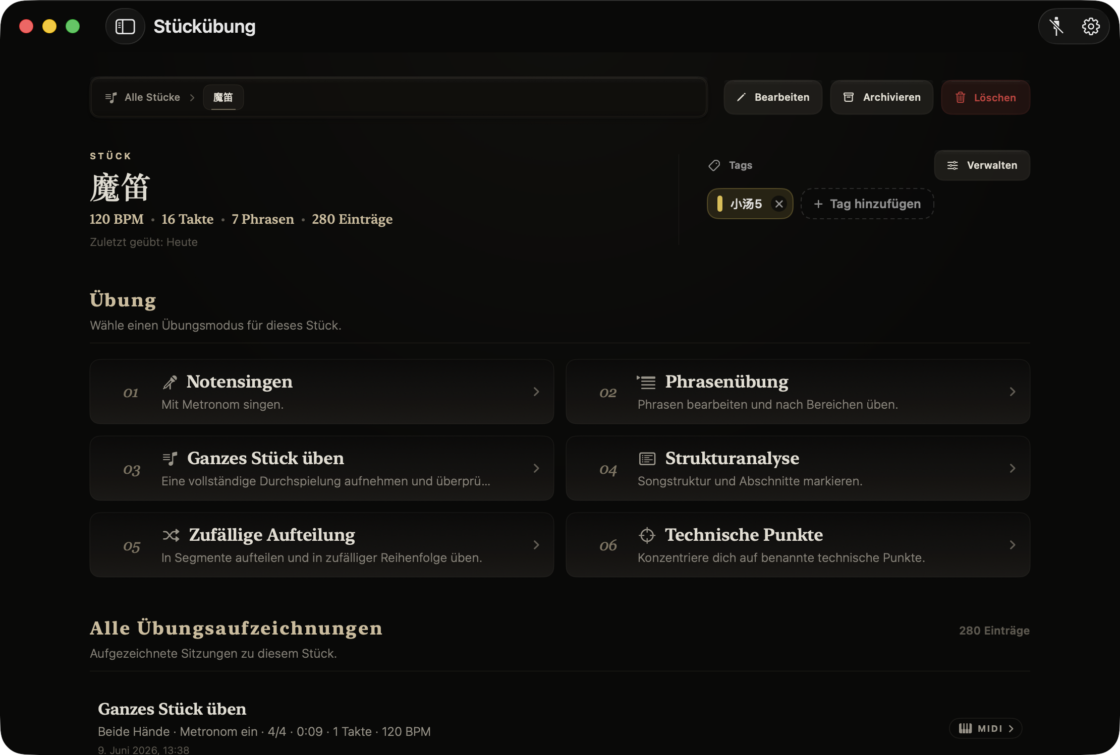 Wissenschaftlicher und effizienter Übungsablauf, Partitur Schritt für Schritt meistern