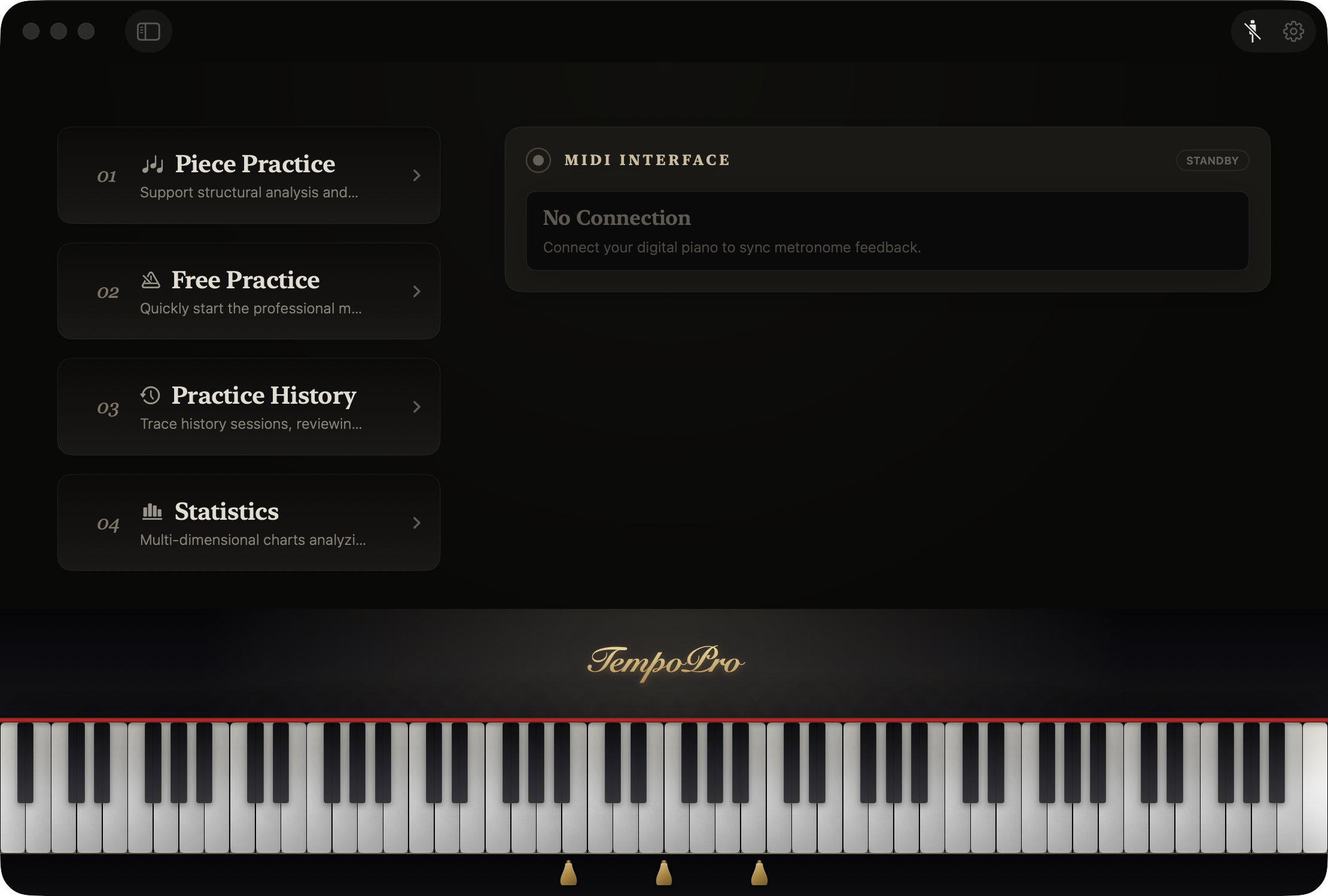 TempoPro MIDI performance review screen
