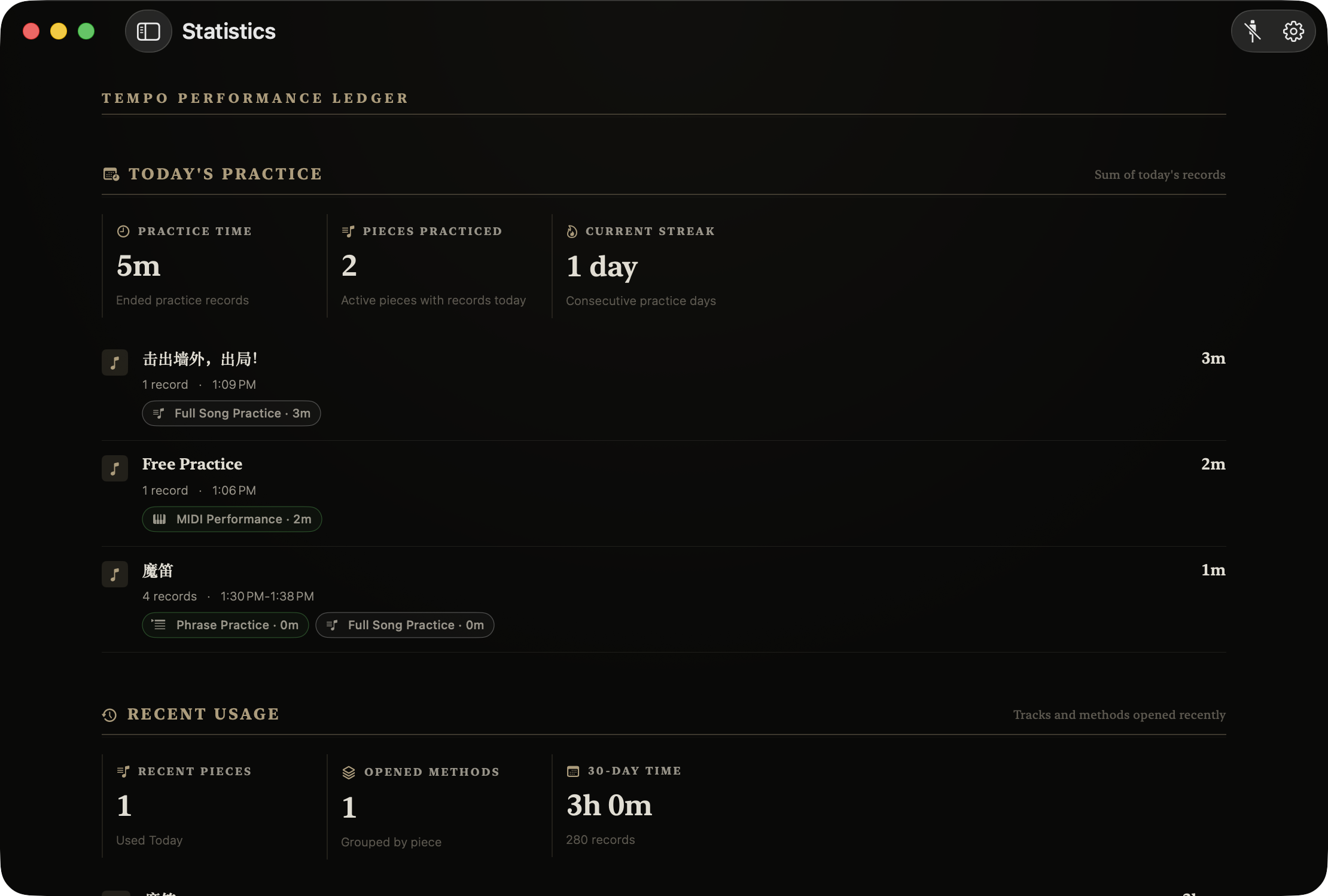 Multi-dimensional practice stats, see real growth trajectory