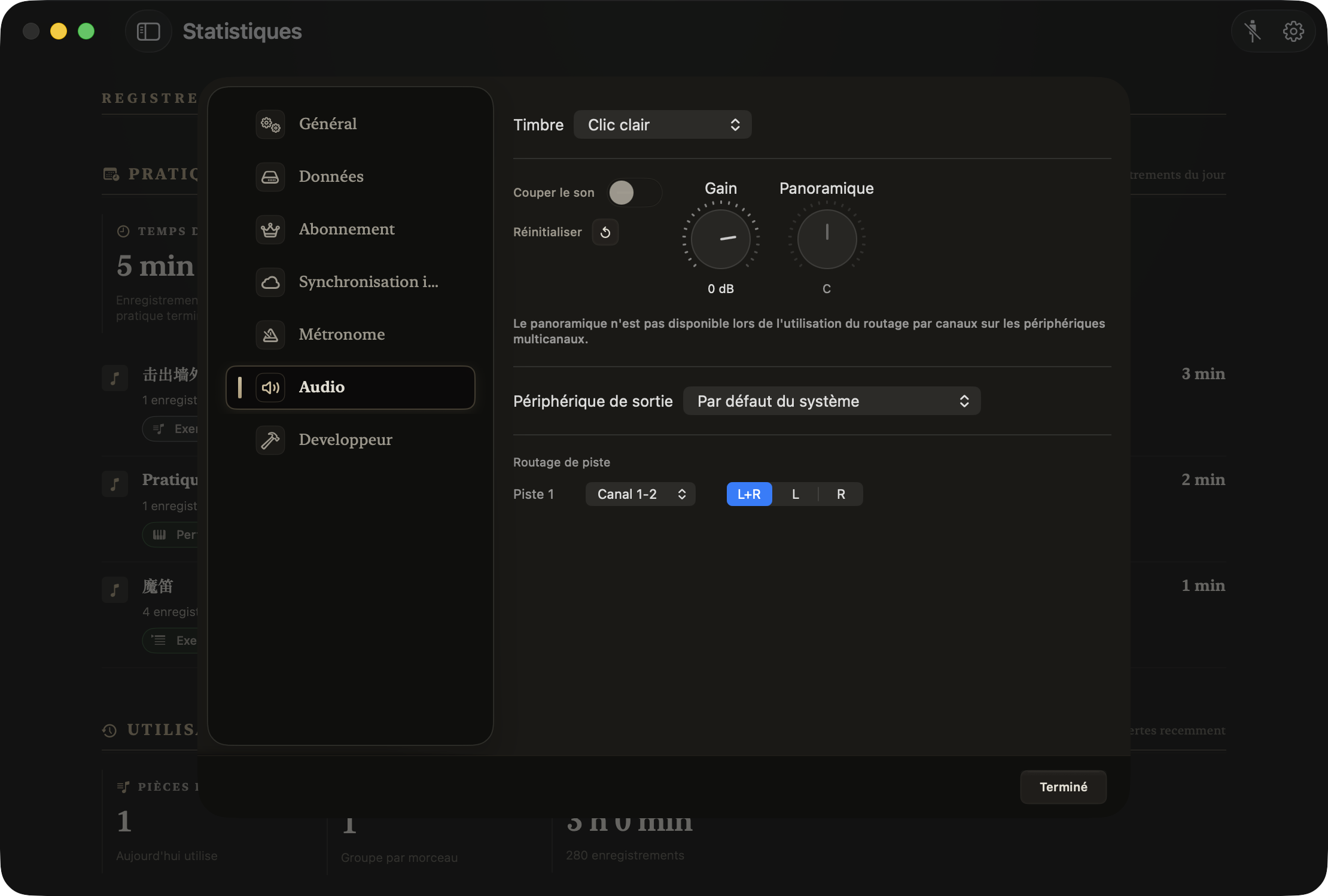 Paramètres audio riches, créez une expérience de pratique personnalisée